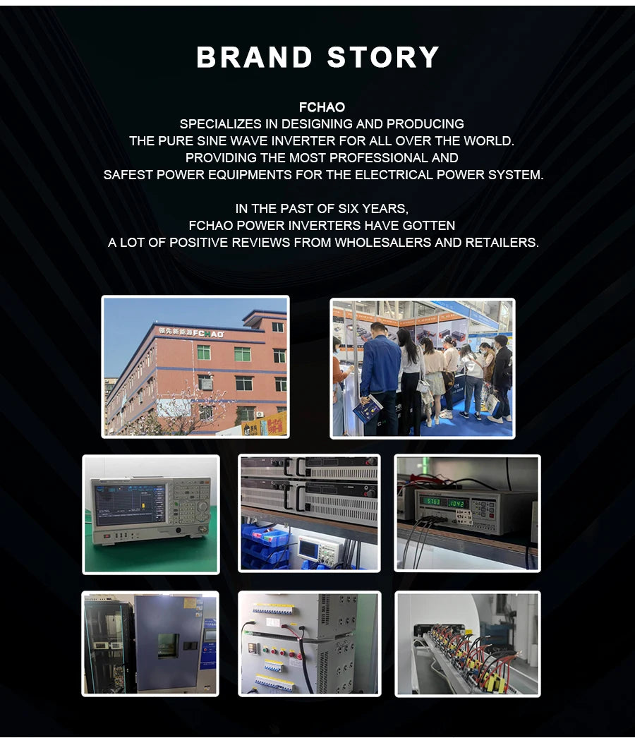 FCHAO 6000W Pure Sine Wave Inverter, FCHAO manufactures pure sine wave inverters for global markets, offering professional and safe power solutions.