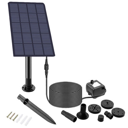 2.5W Solar Fountain Pump - with 360° Rotatable Panel IP68 Waterproof DIY Solar Water Pump Kit with 7 Nozzles for Garden Bird Bath