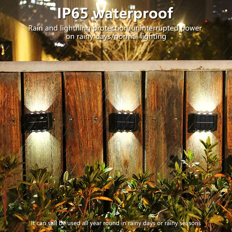 LED Solar Wall Lamp Outdoor Wall Light, Waterproof design keeps power going rain or shine.