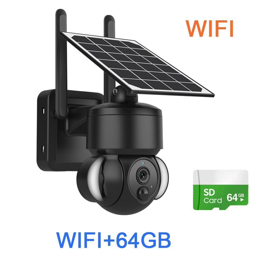 Caméra solaire SHIWOJIA 516C - Batterie 7500mAh à énergie solaire 4G / Wifi avec panneaux solaires 5W Vision nocturne couleur 3MP CCTV de jardin sans fil