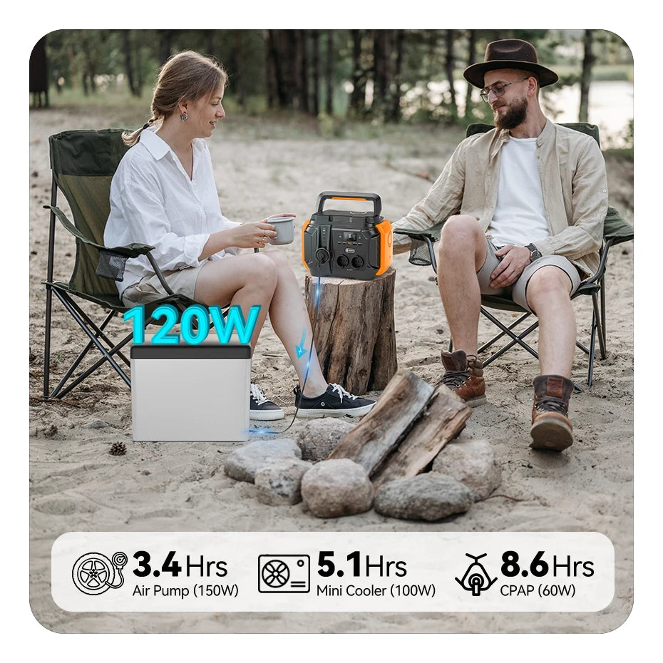 FF Flashfish A601 Solar Generator, Portable solar generator with 540Wh battery and 230V output, perfect for camping, home, or outdoor use.