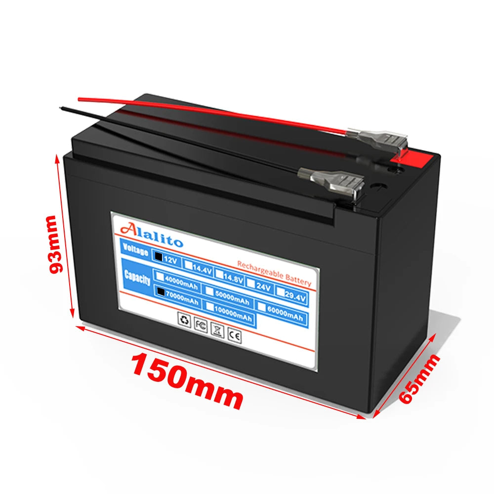 12V 60Ah 18650 lithium battery, Lithium battery pack with high current output suitable for solar street lamps, backup power, and LED applications.