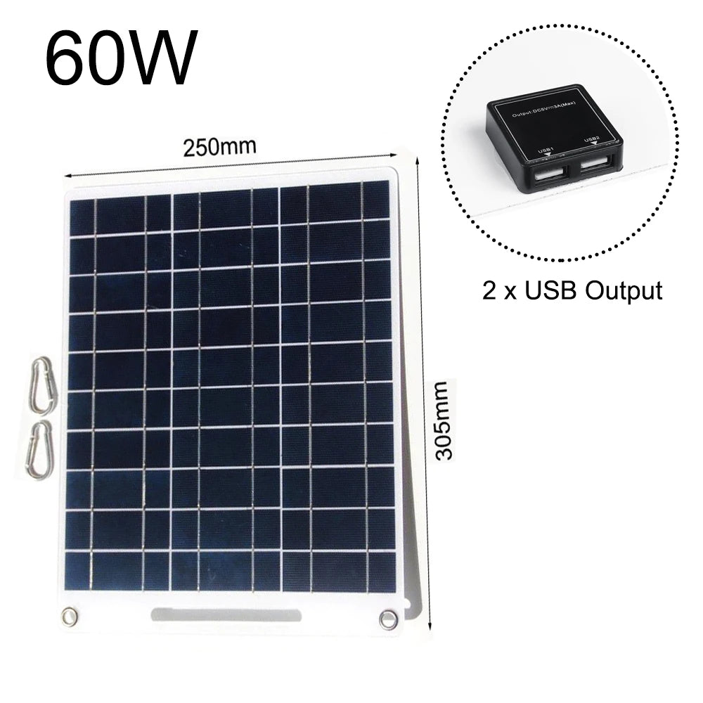 60W Solar Panel, Efficient polycrystalline silicon solar cells for optimal power generation and charging.