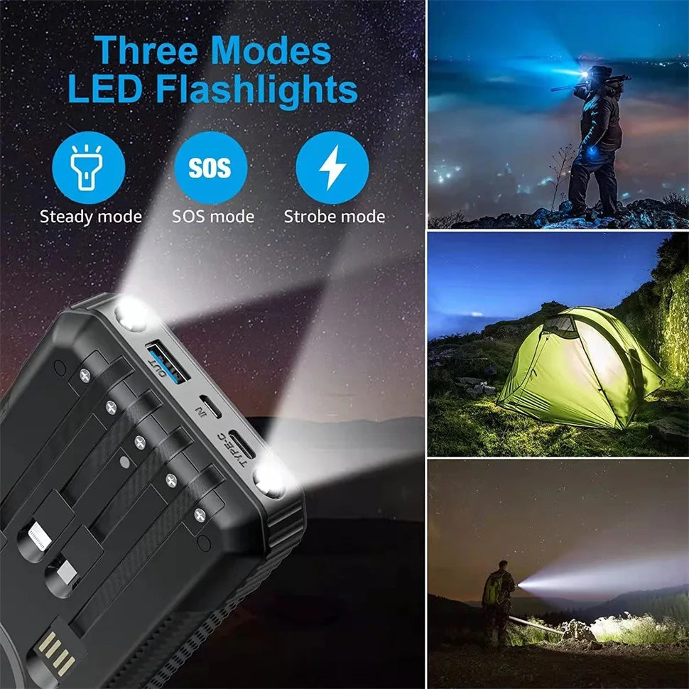 Three modes: LED flashlights with steady, SOS, and strobe settings.