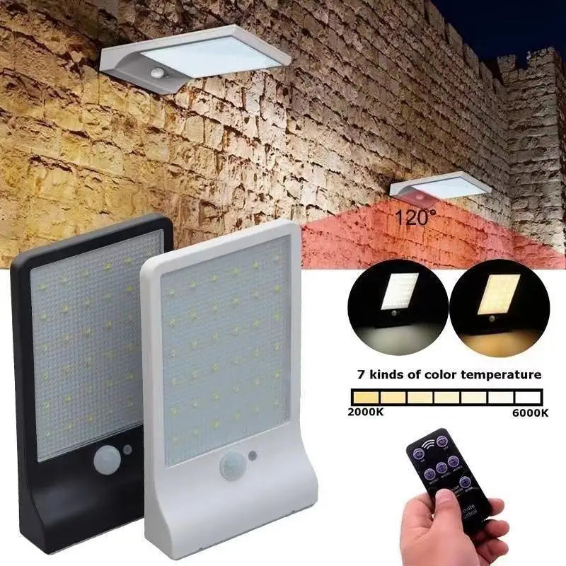 36/48 LED Solar Power Light, Available in 7 color temperatures: 2700K-6000K.