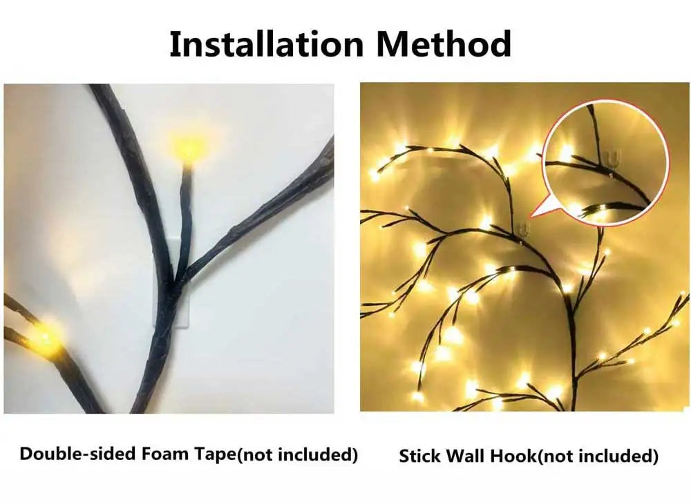 144 LEDs Light, Easy installation with optional double-sided foam tape or wall hooks.
