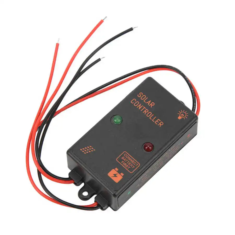 Solar Panel Controller, Solar controller with waterproof rating for outdoor use, charges batteries up to 12V with auto adjustment.