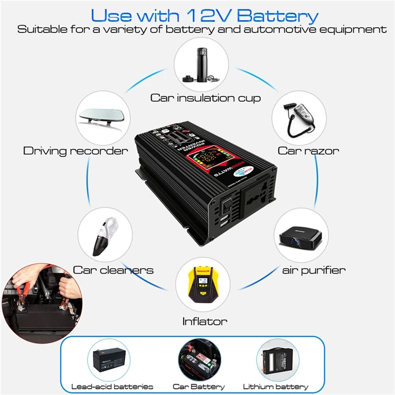 Universal charger for various batteries and automotive accessories.