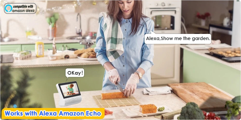 FRDMAX XM49S 4MP Solar Camera, Control camera with voice commands using Amazon Alexa.