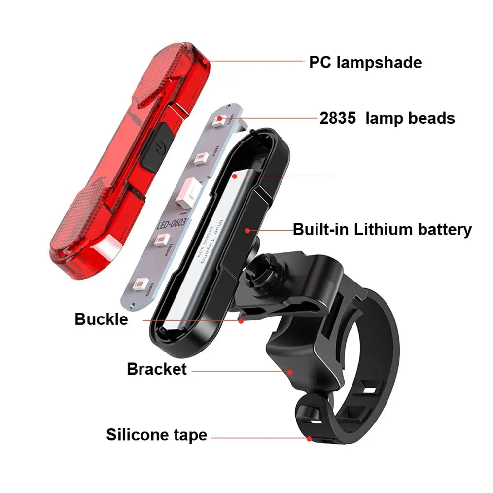 NEWBOLER EOS640 Bicycle Light, LED light with protective silicone seal, lithium battery, and buckle bracket.