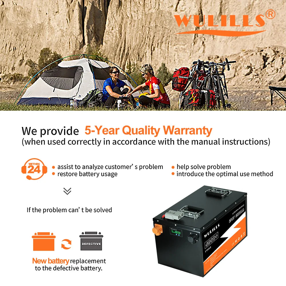 New Grade A 24V 100Ah 200Ah LiFePo4 Battery, Durable batteries backed by 5-year warranty and dedicated customer support for hassle-free use.