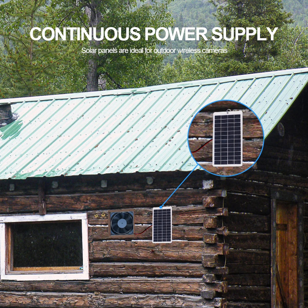 Suitable for outdoor wireless cameras, these solar panels provide continuous power supply.