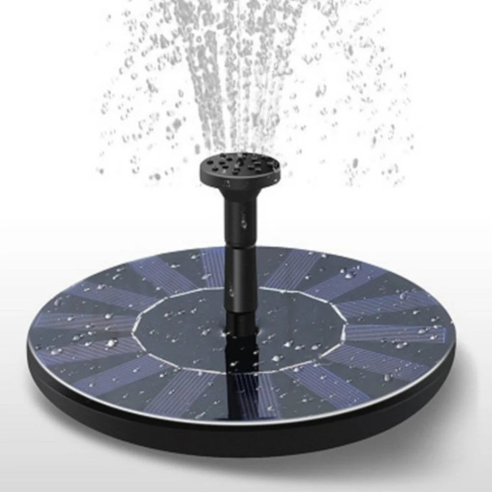 1W Mini Solar Fountain, Solar-powered fountain for pools, ponds, and bird baths with self-sustaining pump.