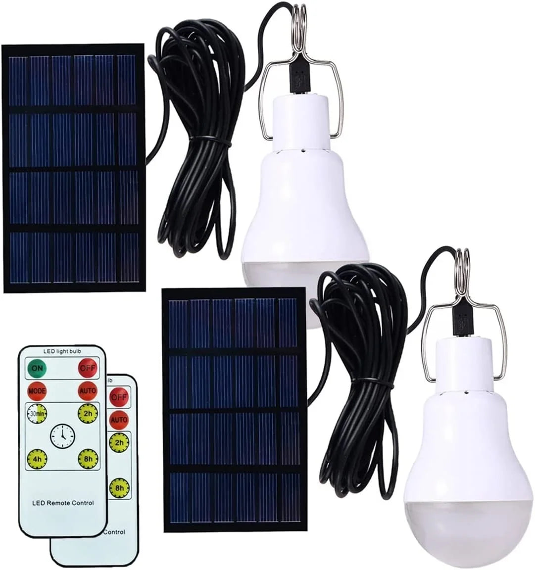 LED Solar Bulb Light, Automatically turns on when charged, with LED roaming control for continuous lighting.