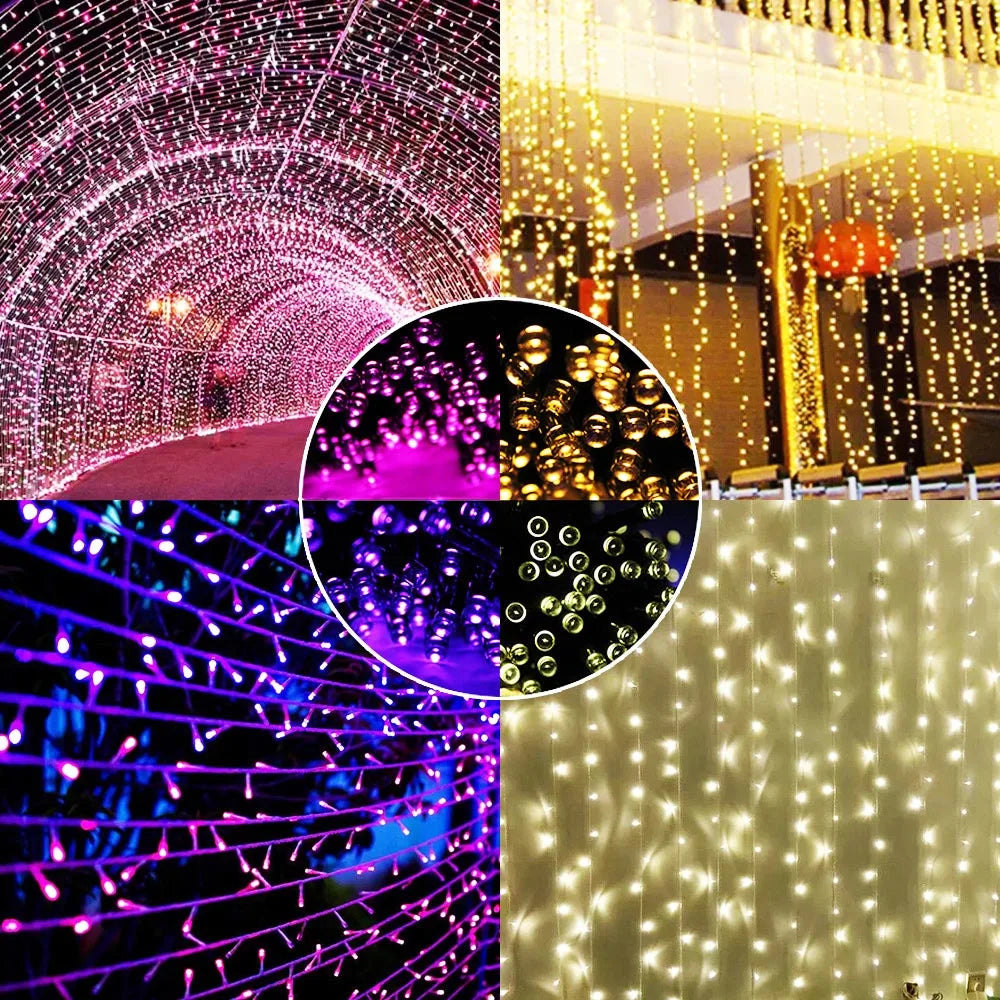 32m/22m/7m Solar Fairy Garden Light, Water-resistant string lights suitable for indoor/outdoor use, withstanding rain and snow.