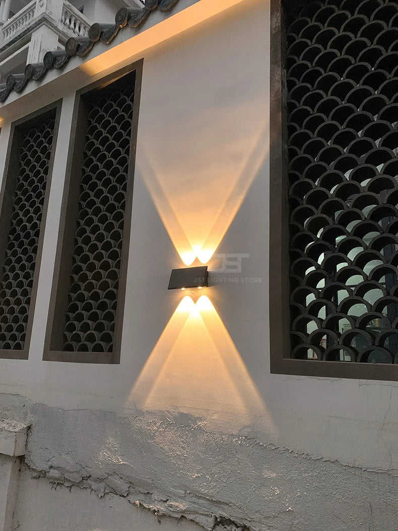 Solar LED Wall Light, Solar-powered outdoor wall light with strong brightness, perfect for gardens, terraces, and villas.