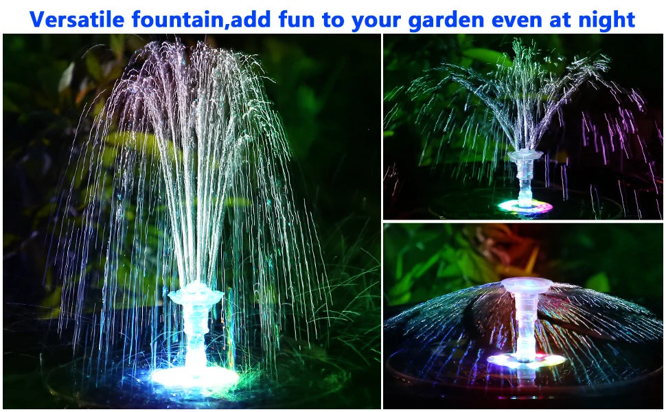 AISITIN 5.5W LED Solar Fountain, Add whimsy to your outdoor space day or night with this solar-powered fountain.