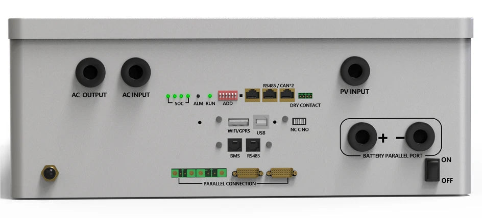 48V 200Ah LiFePO4 Powerwall Battery, 48V 200Ah lithium iron phosphate battery with built-in 16S BMS and 220-240VAC inverter.