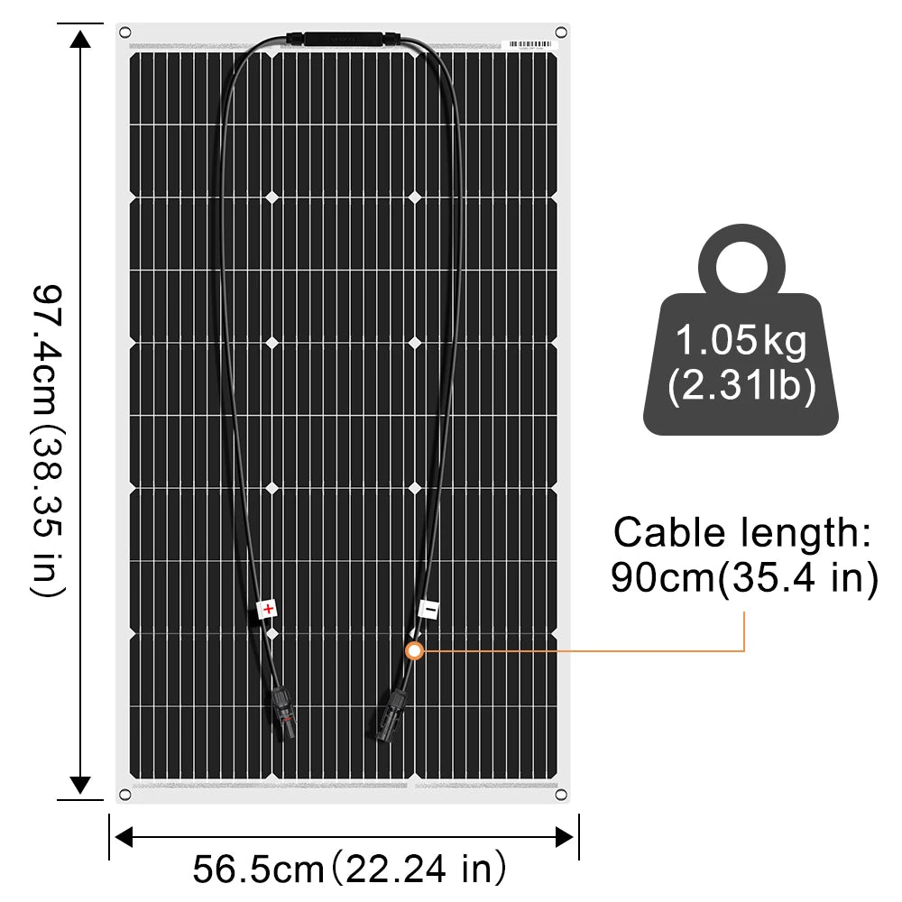 Dokio 18V/16V 100W 200W 400W Flexible Solar Panel, Additional fees apply from other logistics companies.