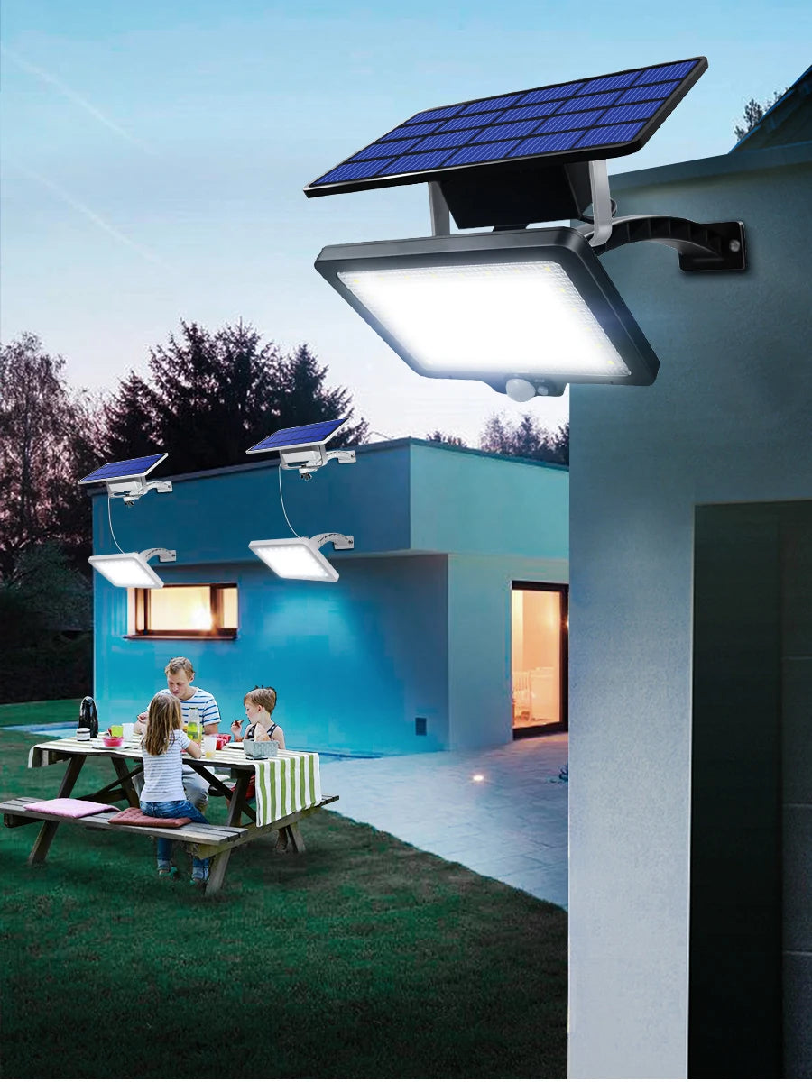 48 leds Solar Light, Adjustable angle allows for easy rotation of the LED light panel to suit your desired lighting direction.