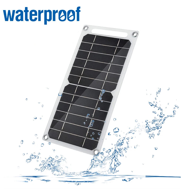 30W Solar Panel, Compact charger with USB port, max 20W power output, 205x140mm size, operates at 5V/1000mA.