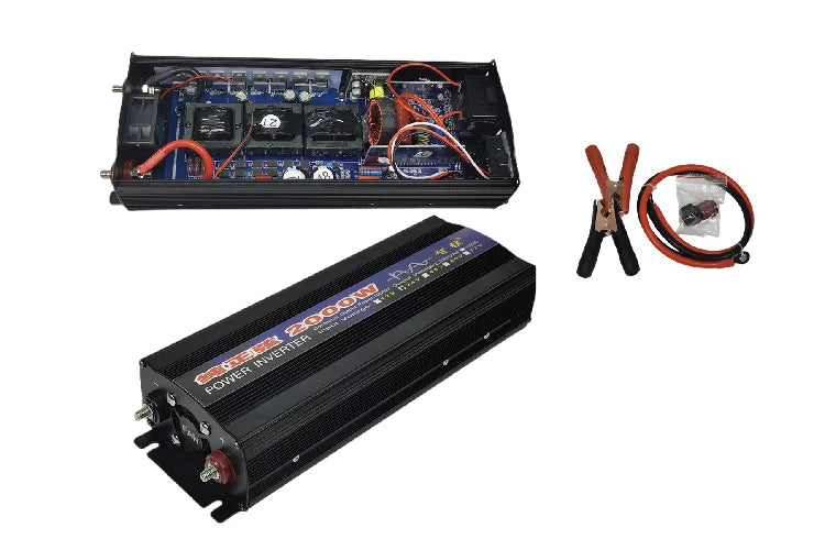 Pure sine wave inverter, Image shows an inverter equipped with a battery providing extra power.