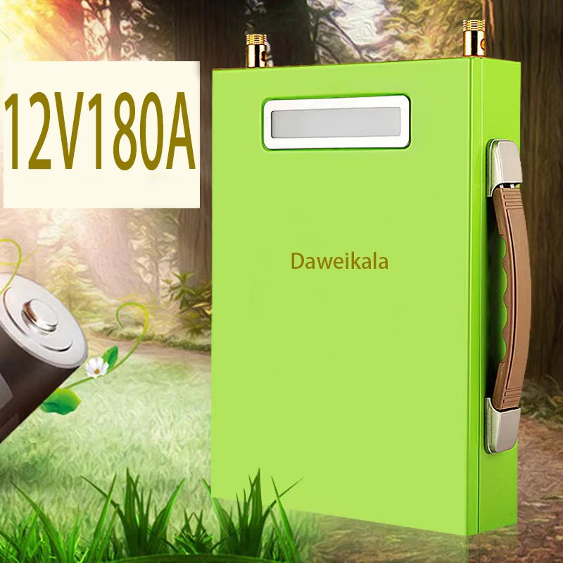 Large capacity lithium battery, DAWEIKALA Li-Ion battery specifications, suitable for 12V devices, with CE certification.