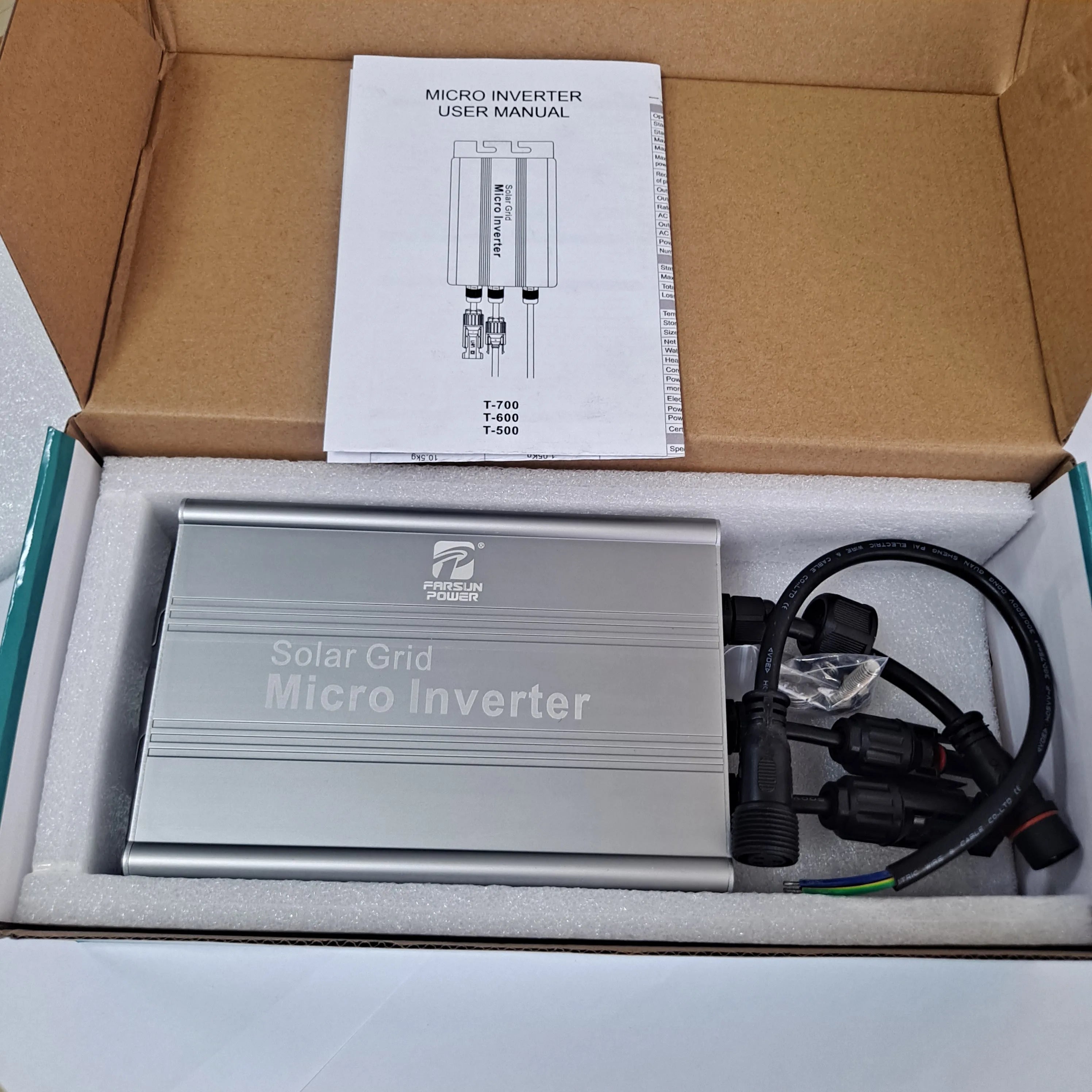 MPPT Solar Grid Tie Micro Inverter, Micro inverter for home solar systems, outputting 500W to 700W at 120V or 230V.