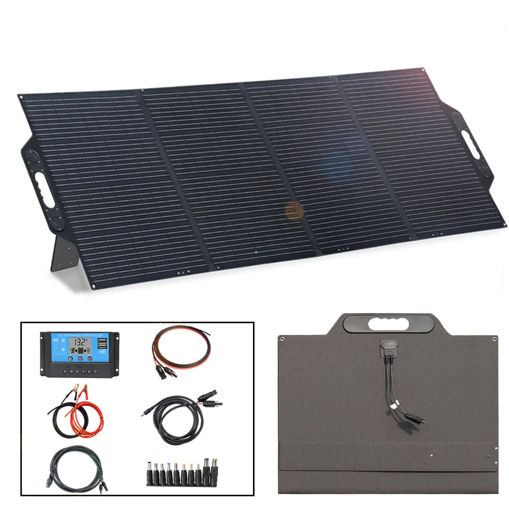 300W Foldable Portable ETFE Solar Panel, Specifications: Operating temp -20°C to 60°C, dimensions unfold (2396x705x4mm) and foldable (705x640x40mm)