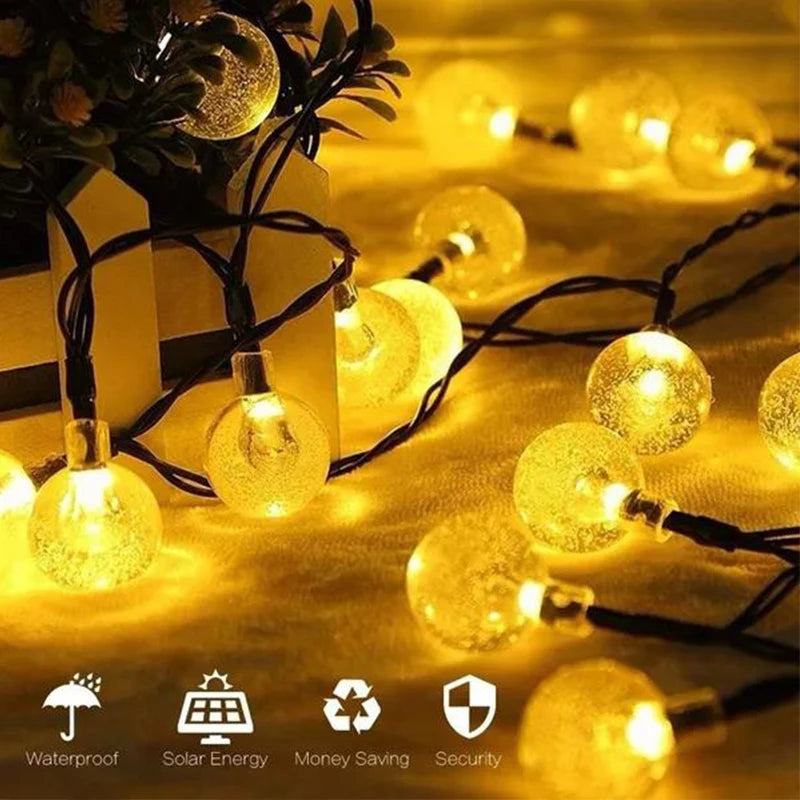 Solar String Light, Durable waterproof design for secure outdoor use with solar energy savings.