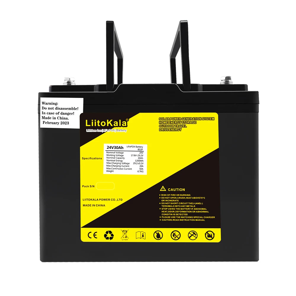 LiitoKala 24V 30Ah 40Ah lifepo4 battery, Deep cycle LiFePO4 battery for off-grid solar and wind power applications.