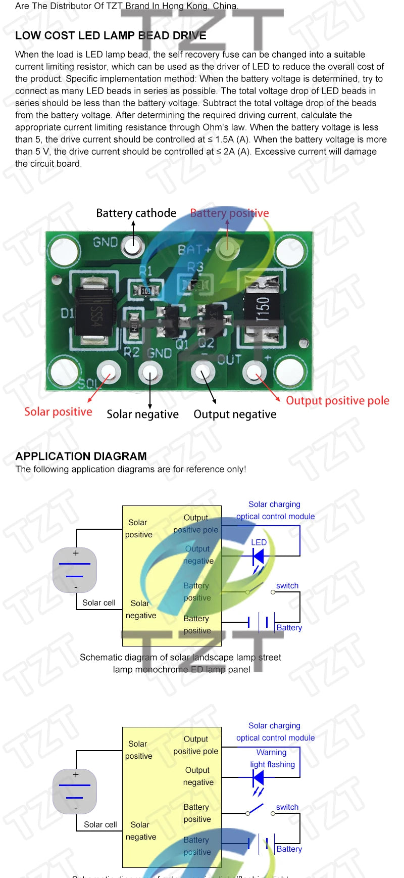 Solar PCB Controller, Solar-powered controller for lights, suitable for lawn lamps and landscape lighting.