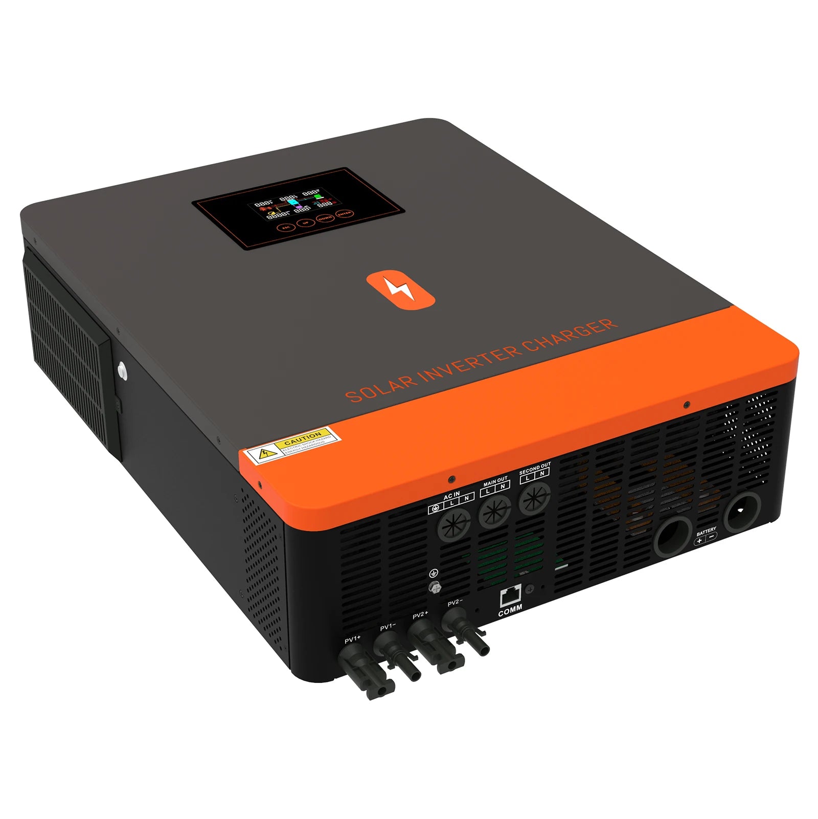 PowMr 10200W 8200W On Grid Inverter, Off-grid solar power inverter with 48V input, pure sine wave output, and high-capacity MPPT charging.