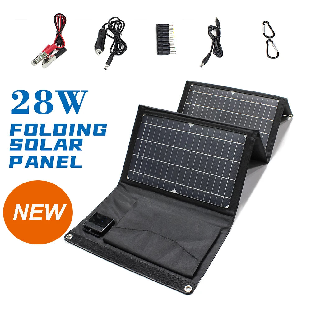 Upgraded 28W 21W 14W Portable Solar Panel, Obstacles block sunlight