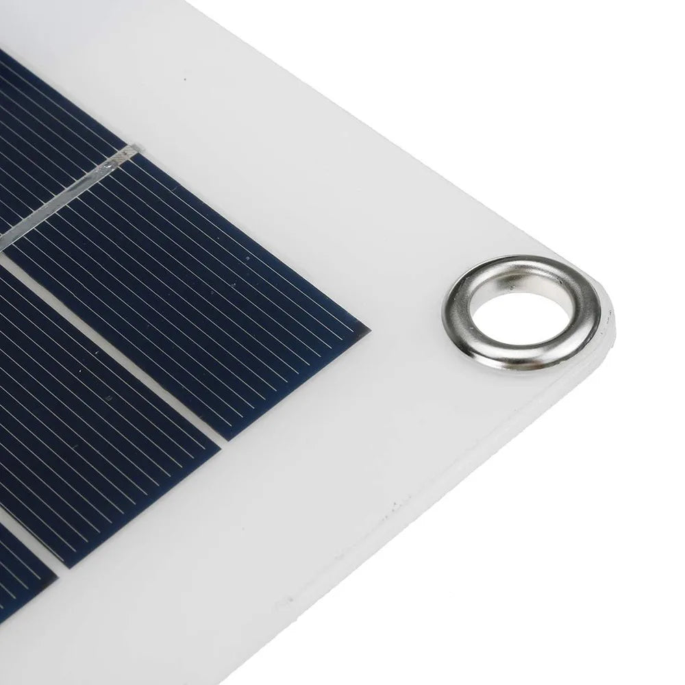 30W Solar Panel, Portable power kit with USB port for charging phones, MP3 players, and more.
