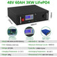 LiFePO4 48V 200AH 10KW Batteriepack - Lithium-Solarbatterie 6000+ Zyklen RS485 CAN-Bus max. 32 parallel für Wechselrichter LiFePO4 200AH