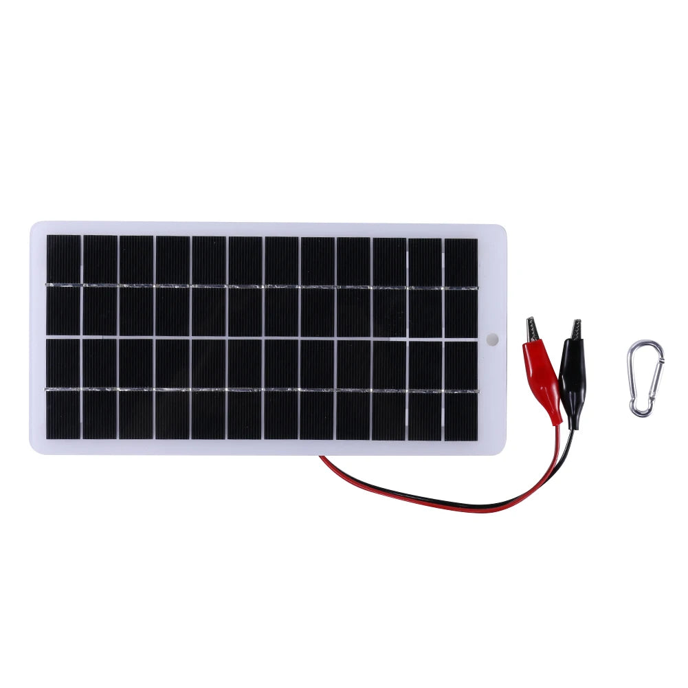 12V solar panel, 0-415mA current, 9.84x4.72 inch size, 10W power.