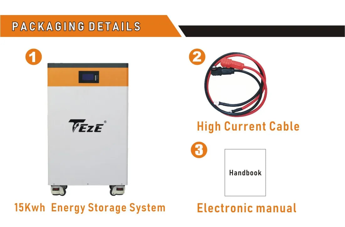 Power kit with cables, battery, and guide for efficient energy management.