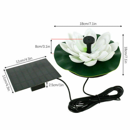 Mini Lotus Solar Water Fountain Pond - Decoration Waterfall Fountain Outdoor Bird Bath Solar Powered Floating Garden Fountain