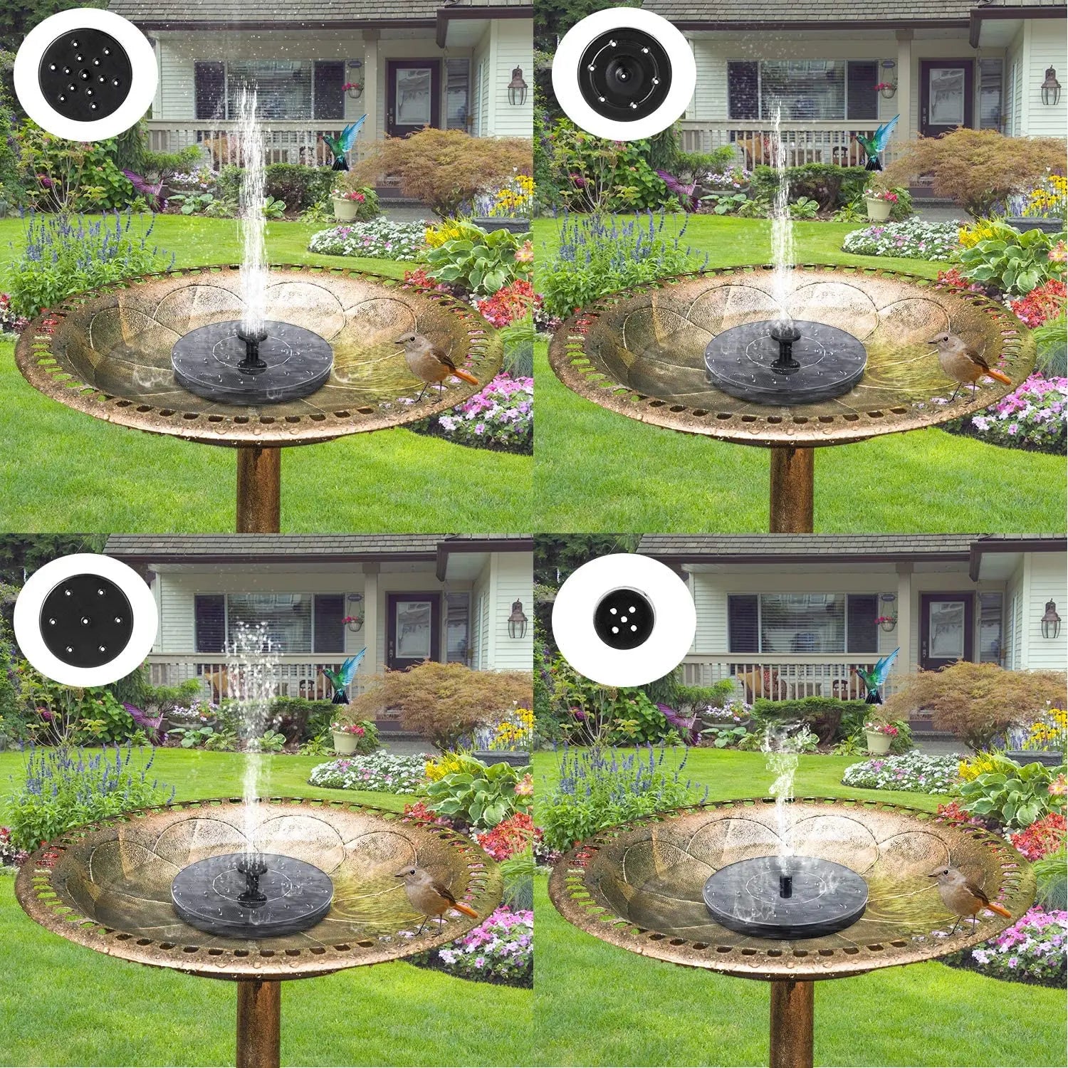 Floating Solar Fountain, Self-powered, no batteries needed, ideal for everyday use.