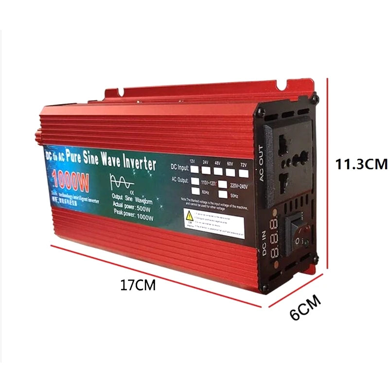 Pure Sine Wave Inverter, 12V and 24V inverters have unique input voltage requirements; not universal.