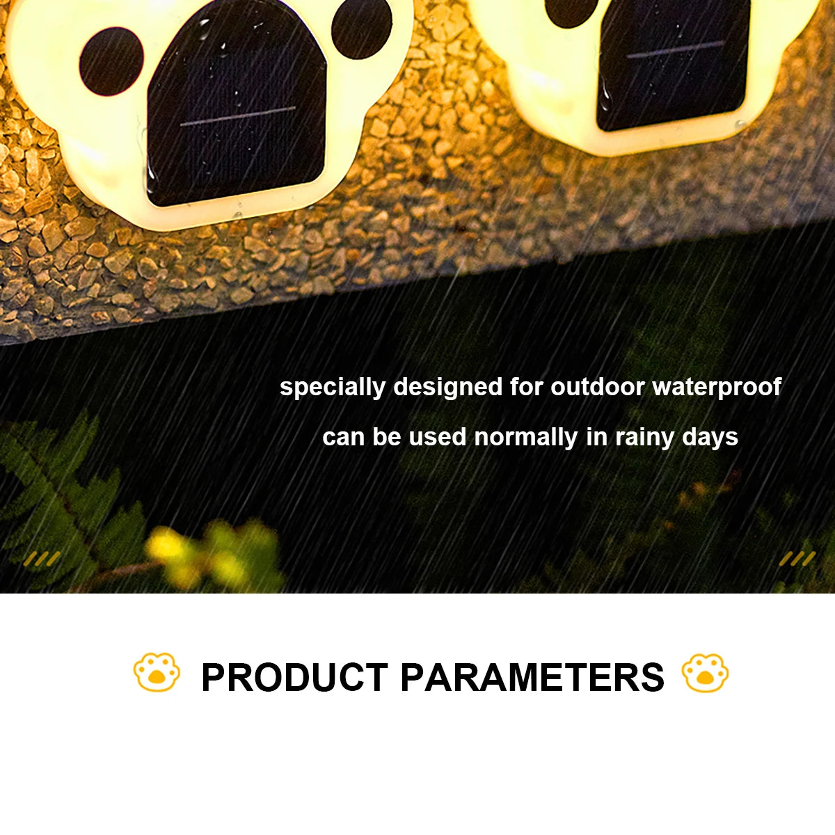 Solar LED Light, Waterproof design makes this solar LED lamp suitable for outdoor use, even on rainy days.