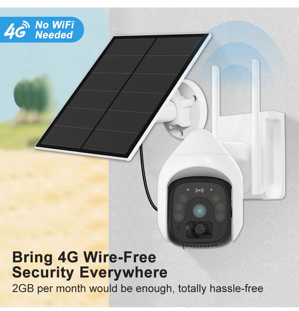 HFWVISION BS9 4G Ptz Camera, Wireless PTZ camera provides secure surveillance over 4G network, no WiFi or cables needed.