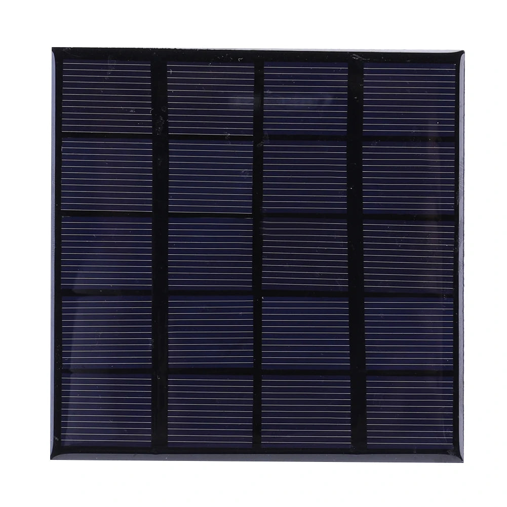 3W 5V Solar Panel, Compact mini solar panel charger board for 3.7V rechargeable batteries with DIY-friendly design.