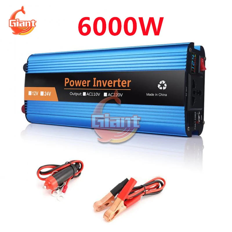 6000W Corrected Sine Wave Inverter, Corrected sine wave inverter for car and solar power systems, suitable for 12V to 220V applications.