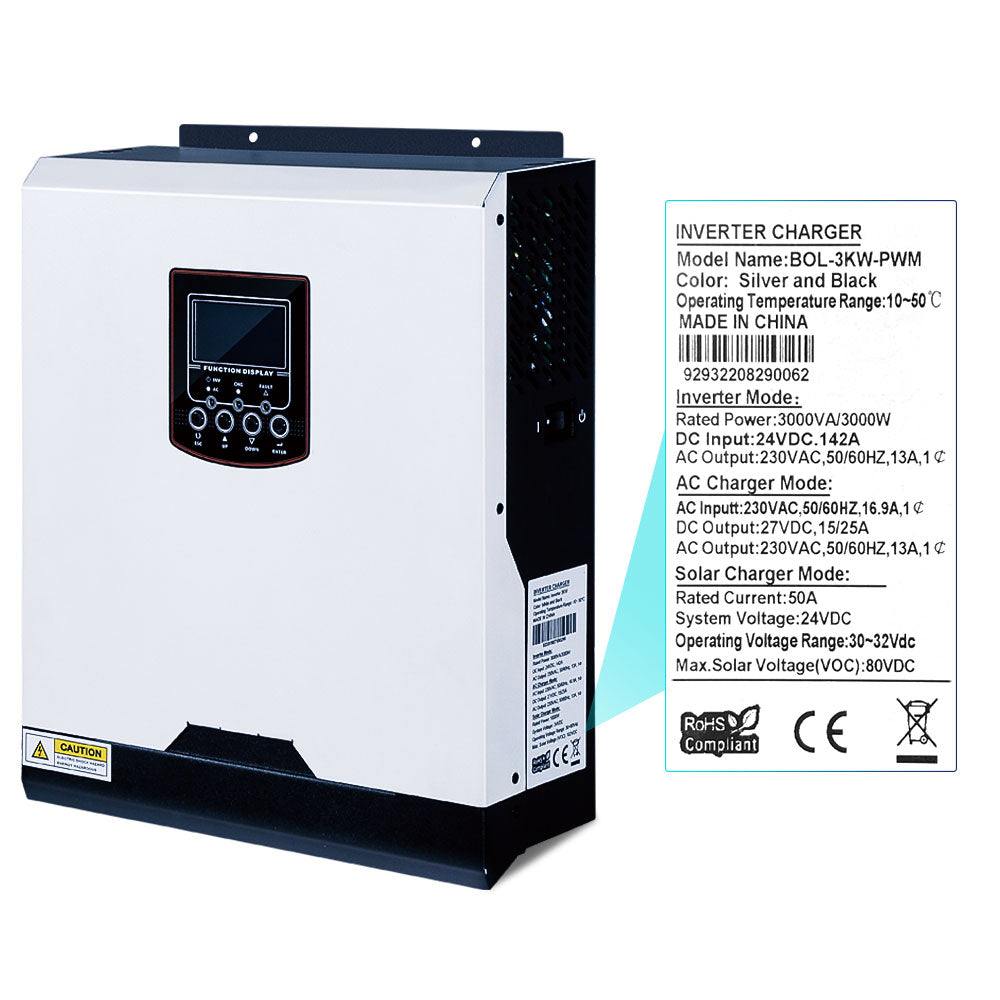 Daxtromn 3000W solar inverter for off-grid hybrid power systems.