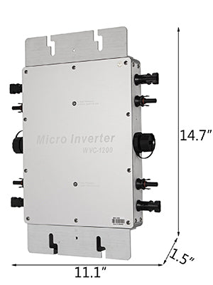VEVOR 600W 1200W Solar Grid Tie Micro Inverter, Compact micro inverter for home solar power grids, 220V-110V output.