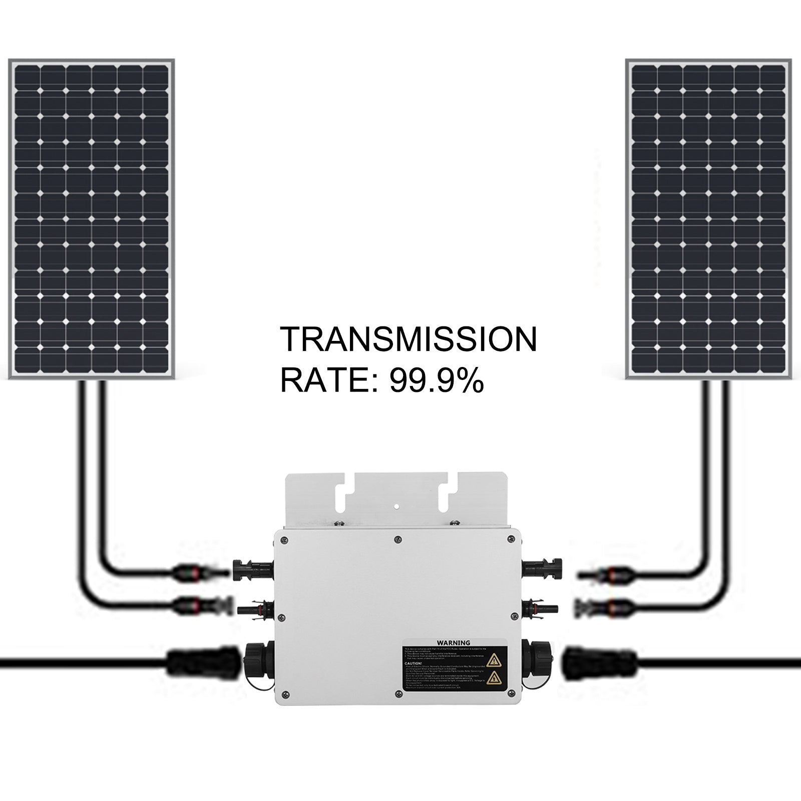 VEVOR 600W 1200W Solar Grid Tie Micro Inverter, High transmission rate: 99.9%, low failure warning