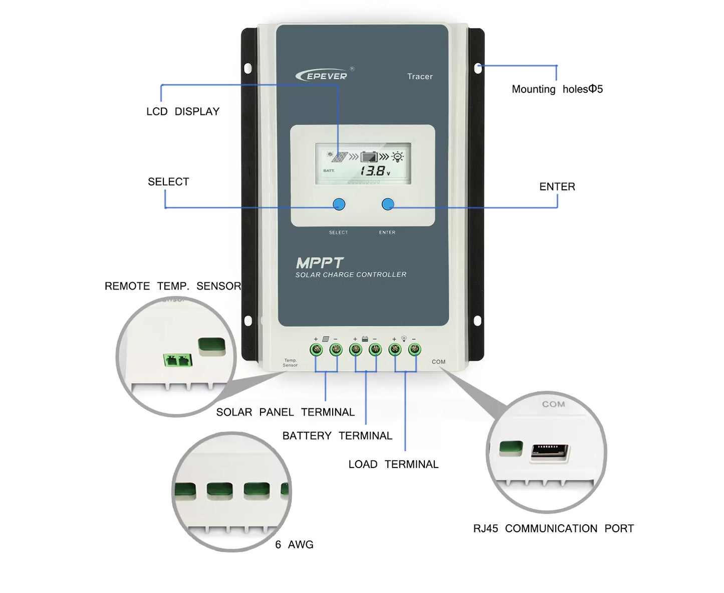 Tracer4210AN - EPever 40A MPPT Solar Charge Controller