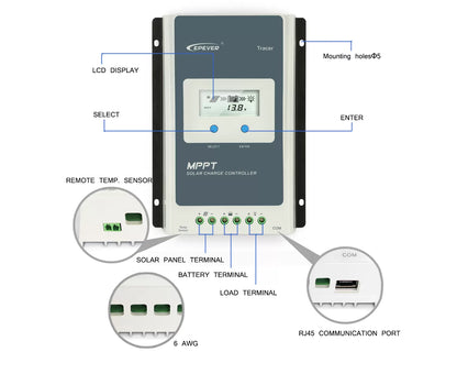 Tracer4210AN - Regolatore di carica solare EPever 40A MPPT